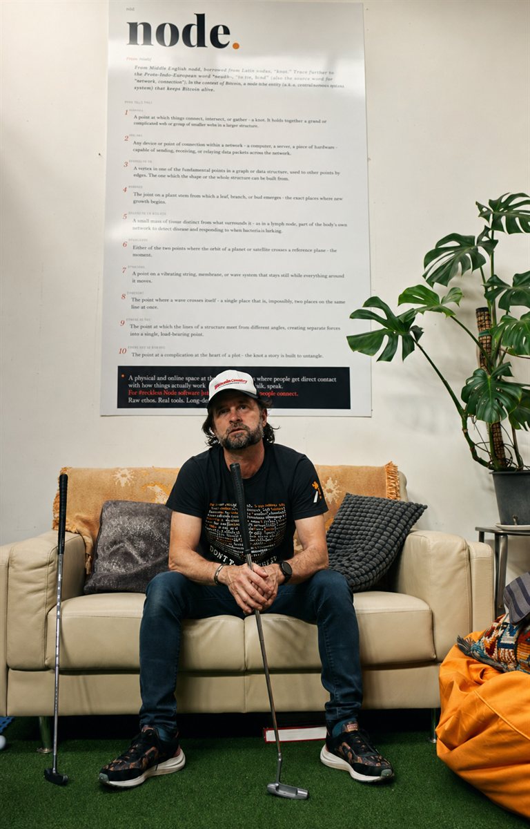 Jason Langis, founder of Node, in the Node Space lounge