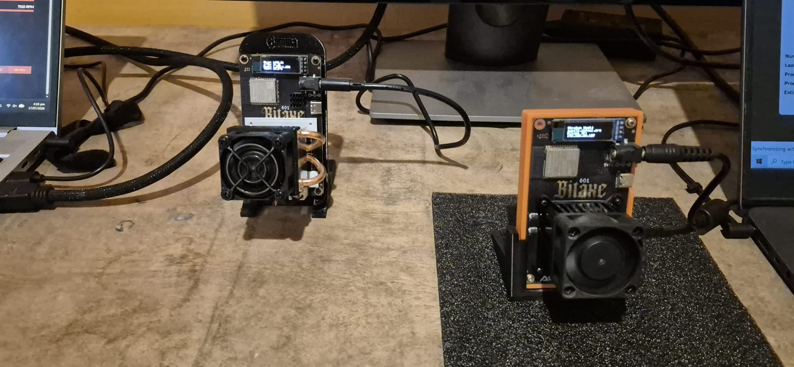Close-up of Bitaxe Bitcoin miners